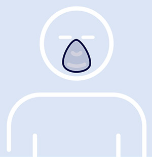 Dessin de l'emplacement d'un masque naso-buccal sur le visage d'un patient trait&eacute; pour l'apn&eacute;e du sommeil