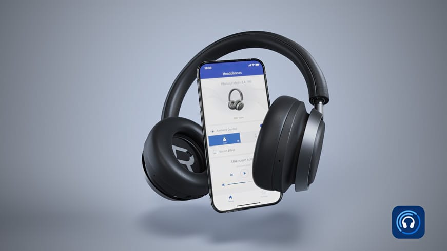 Casque Fidelio&nbsp;L4 connect&eacute; &agrave; l'application Philips&nbsp;Headphones
