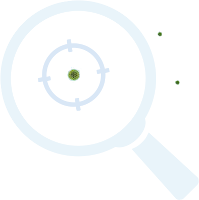 particule virale sous une loupe