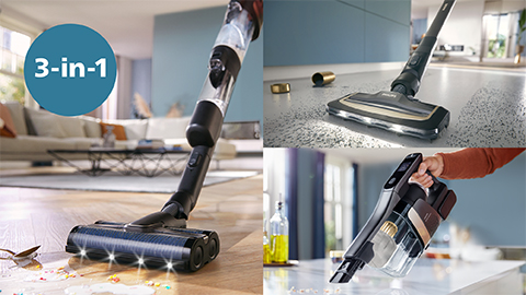 Le Philips AquaTrio sans fil Vacuum&nbsp;&&nbsp;Wash s&eacute;rie&nbsp;9000 nettoie votre maison