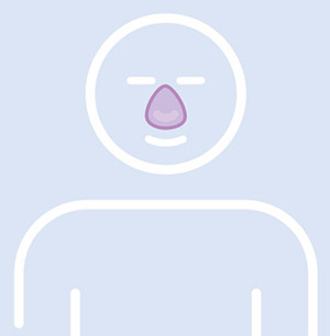 Plac&eacute;s sur le dessus du nez