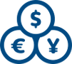 un cercle bleu avec des symboles dessus