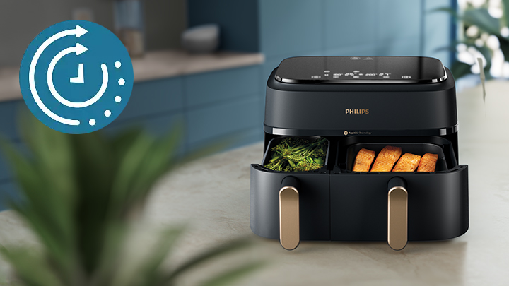 Vignette vid&eacute;o de l'Airfryer &agrave; double panier Philips, vid&eacute;o de produit