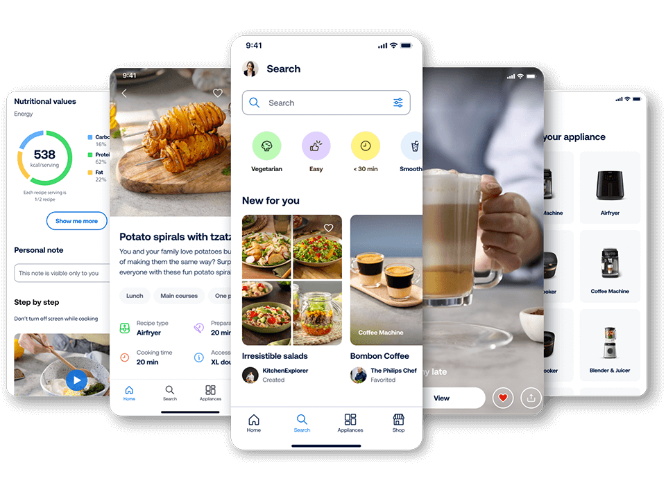 Plusieurs &eacute;crans de HomeID affichant diff&eacute;rentes fonctionnalit&eacute;s de l'application